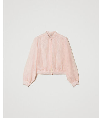 TWINSET Organza and lace bomber jacket