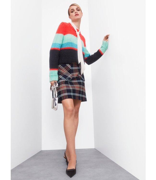 MARC CAIN Sixties Style Plaid Mini Skirt