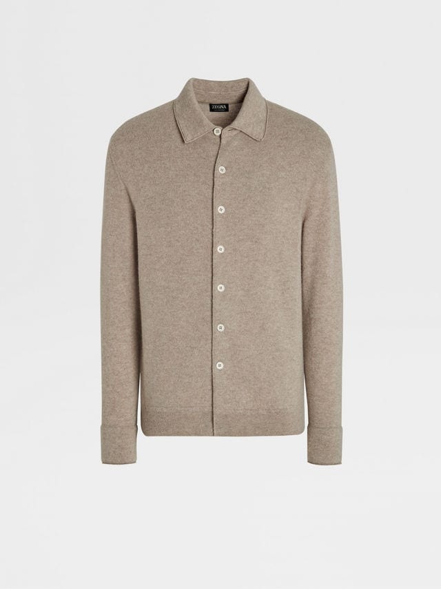 LIGHT TAUPE MÉLANGE OASI CASHMERE SHIRT
