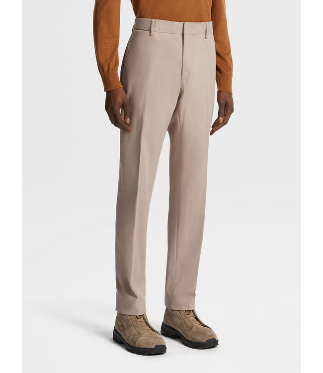 ZEGNA PANTALON CHINO D'HIVER EN COTON MÉLANGÉ