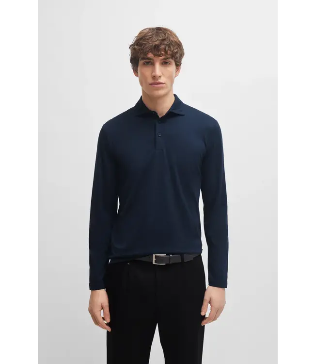 BOSS SLIM-FIT LONG SLEEVE POLO SHIRT