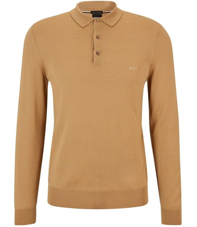 BOSS KNIT LONG SLEEVE POLO