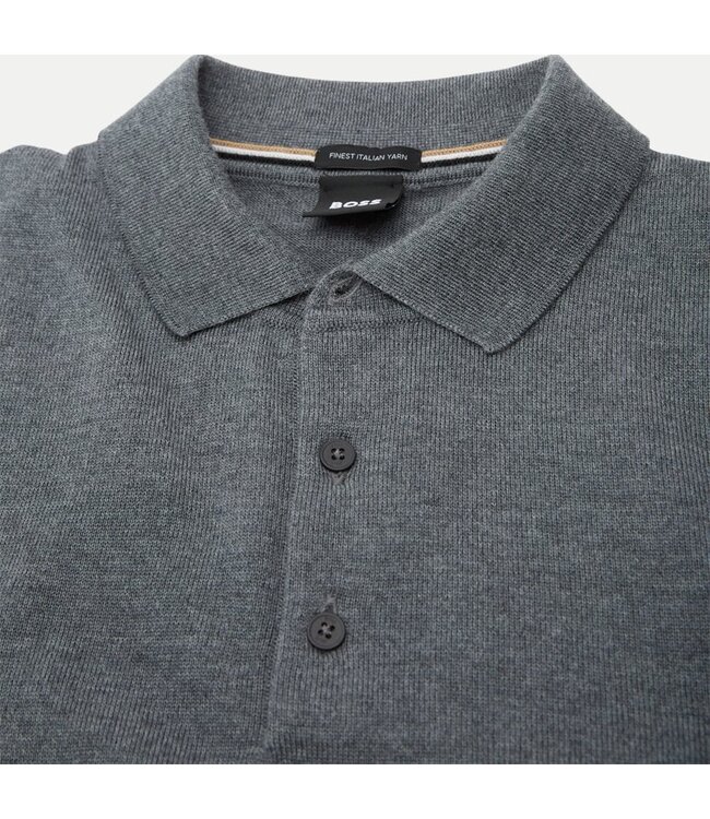 BOSS POLO EN TRICOT À MANCHES LONGUES