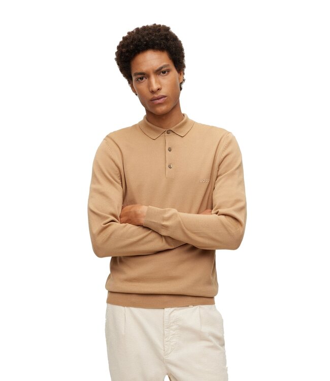 BOSS KNIT LONG SLEEVE POLO