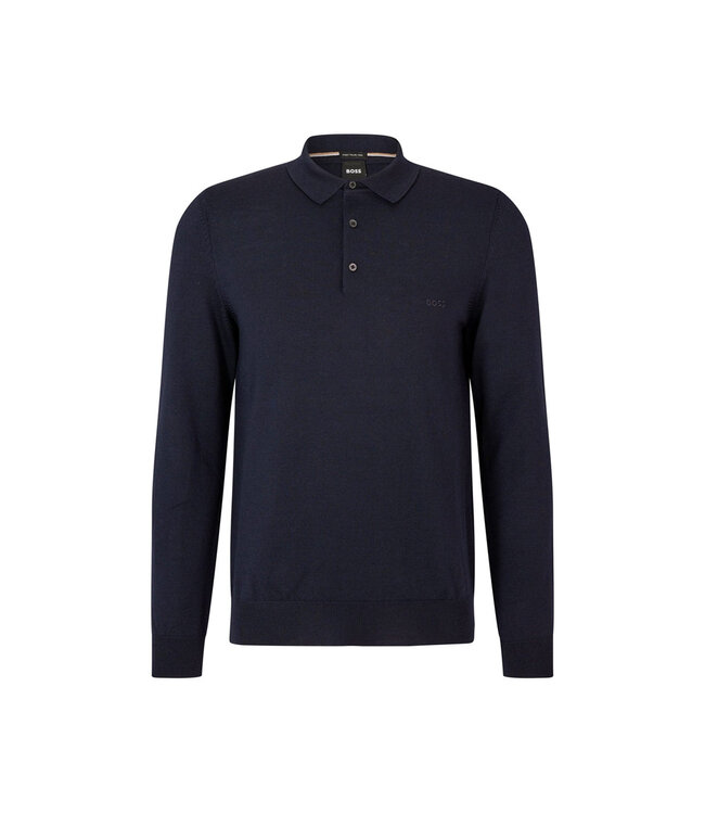 BOSS POLO EN TRICOT À MANCHES LONGUES