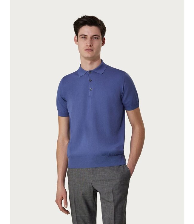 CANALI POLO SHIRT IN GARMENT-DYED SHAVED COTTON