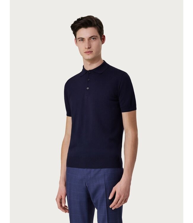 CANALI POLO SHIRT IN GARMENT-DYED SHAVED COTTON