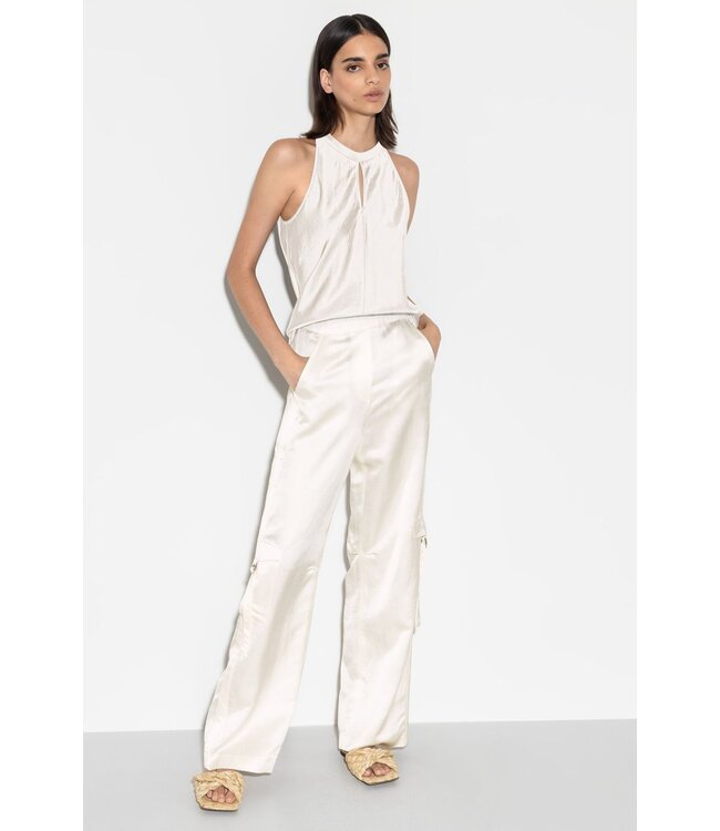 LUISA CERANO PANTALON LARGE EN LIN MÉLANGÉ