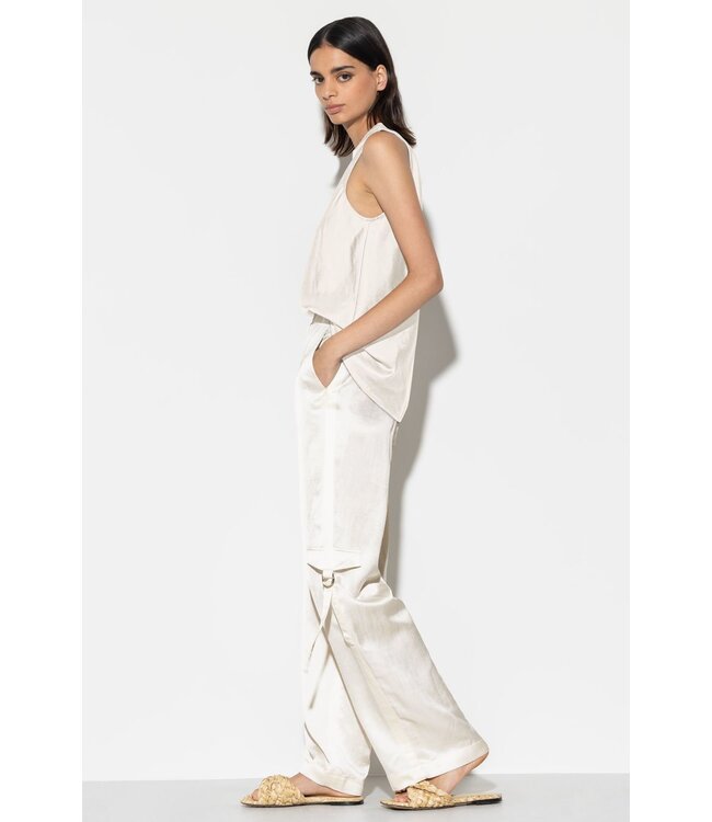 LUISA CERANO PANTALON LARGE EN LIN MÉLANGÉ