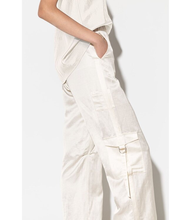 LUISA CERANO PANTALON LARGE EN LIN MÉLANGÉ