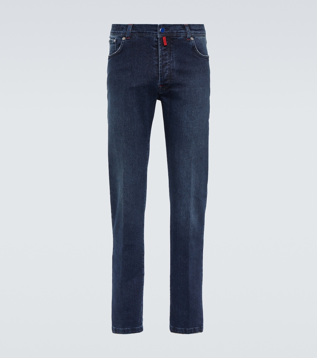 Straight blue jeans