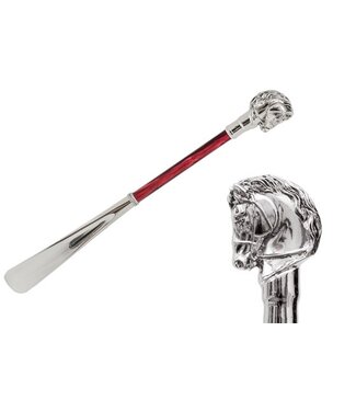 PASOTTI Silver Horse Shoehorn with Red Shaft