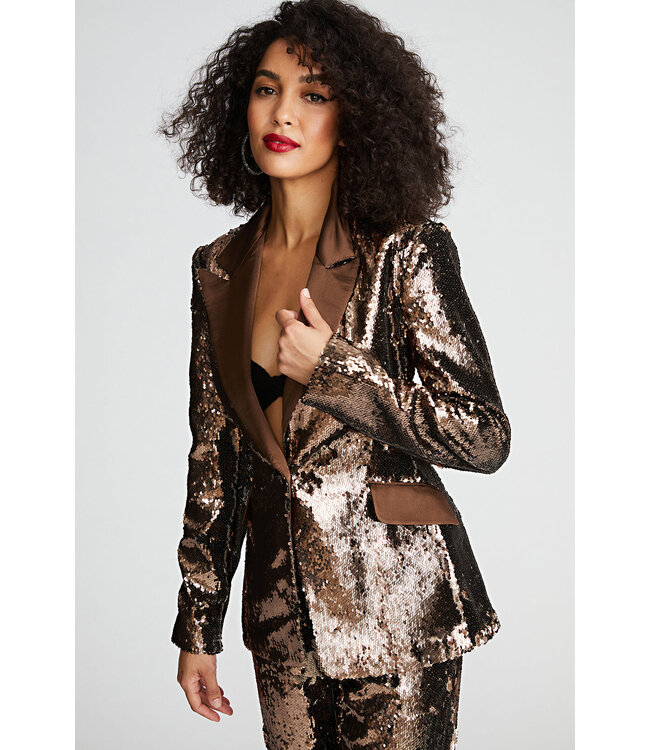 Halston Veste à paillettes Americana