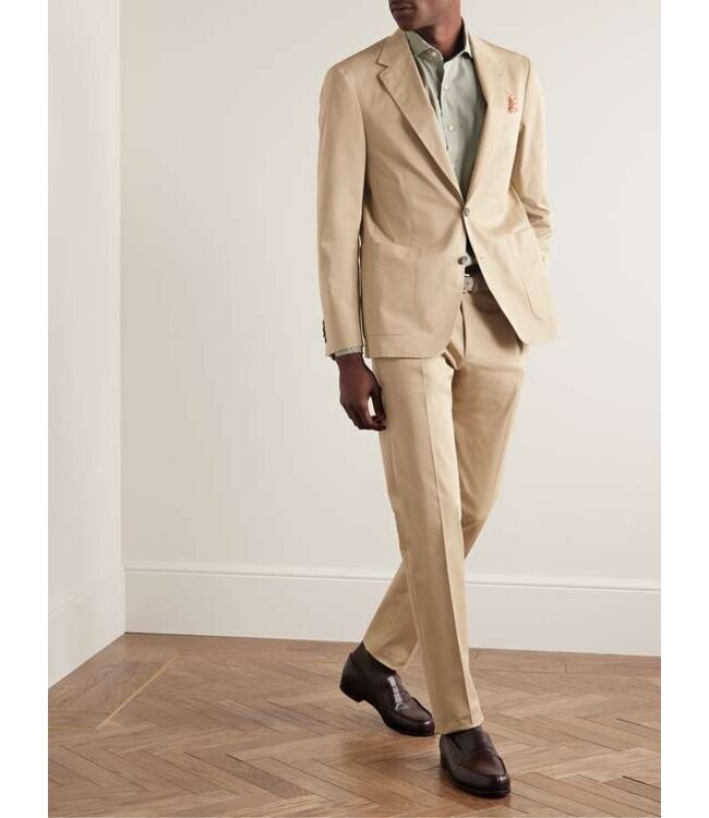 CANALI Costume beige mélange coton