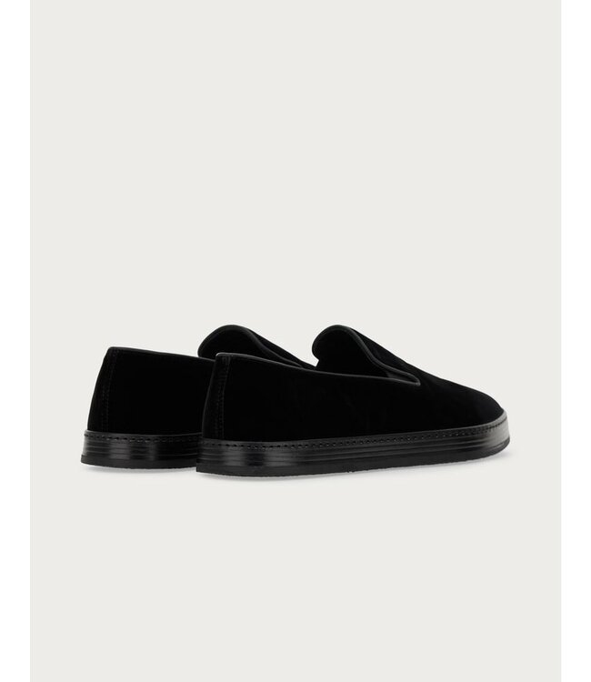 CANALI VELVET SLIP-ON WITH BLACK LEATHER DETAILS