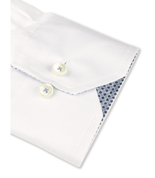 STENSTROMS CORPS AJUSTÉ Chemise en sergé blanc contrasté