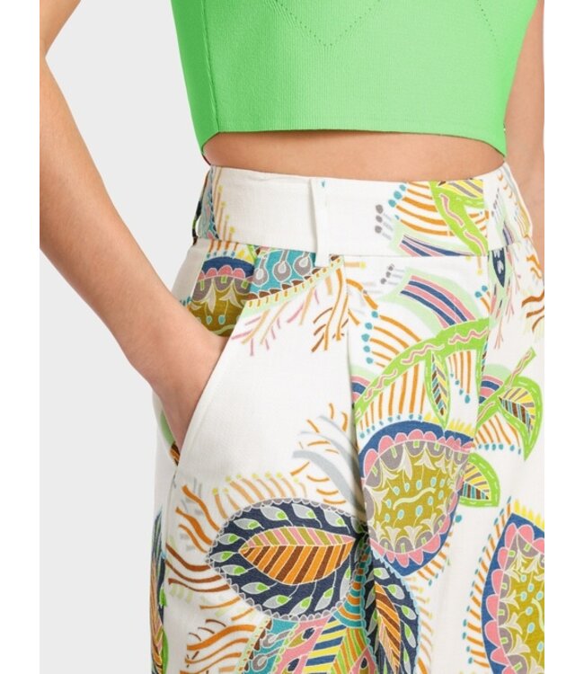 MARC CAIN Printed leaf motif pleated pants