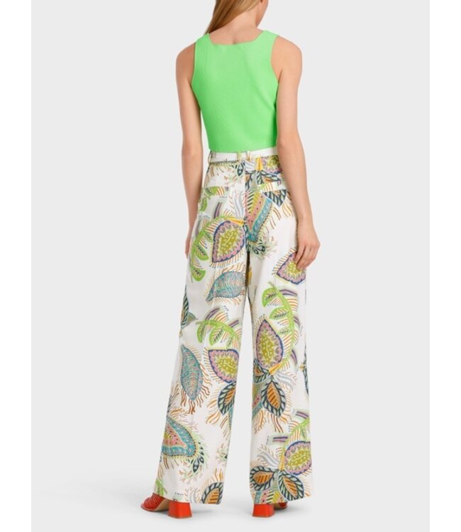 MARC CAIN Pantalon à plis à motif de feuilles imprimées