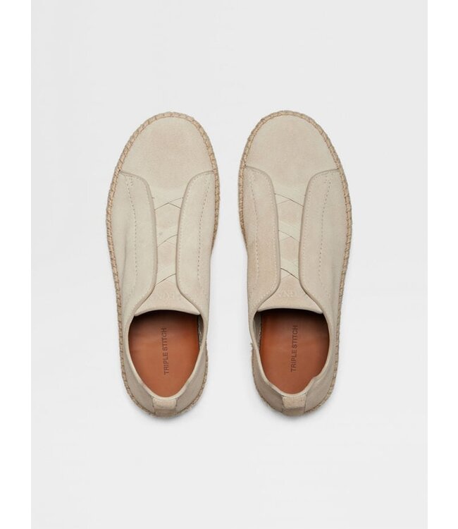 ZEGNA OFF WHITE SUEDE TRIPLE STITCH™ ESPADRILLES