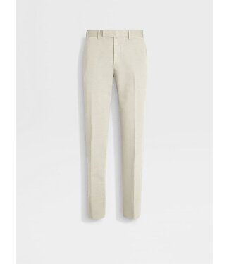 ZEGNA Off White Summer Chino Cotton and Linen Pants