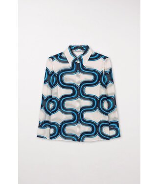 LUISA CERANO BLOUSE WITH WAVE PRINT