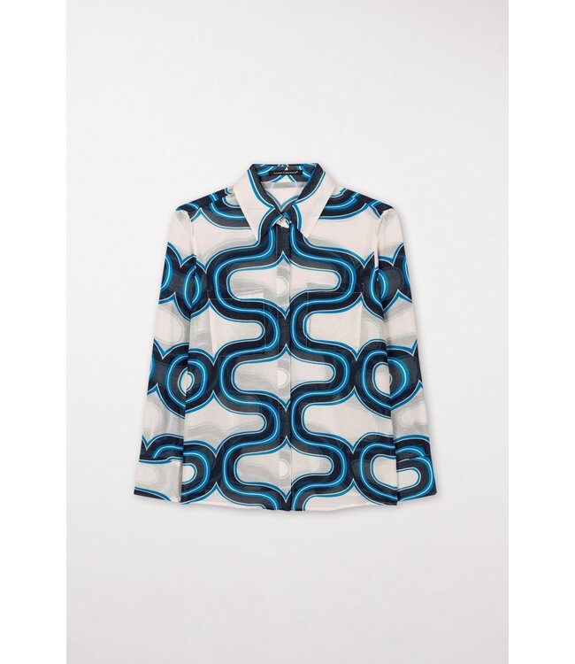 LUISA CERANO BLOUSE WITH WAVE PRINT