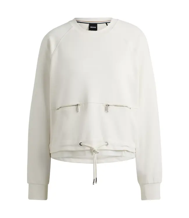BOSS Sweatshirt à taille ajustable avec détails zippés