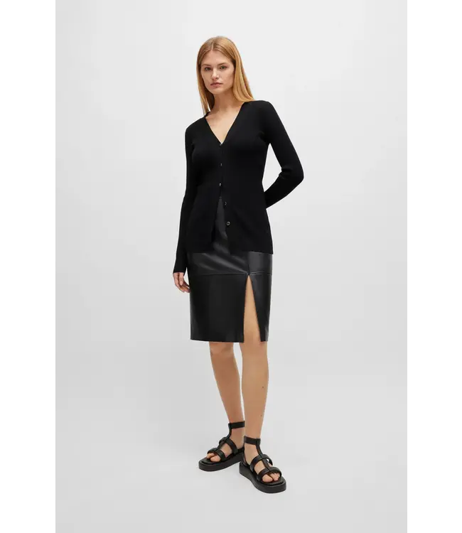 BOSS Sandales en cuir à plateforme avec fermeture à boucle marquée