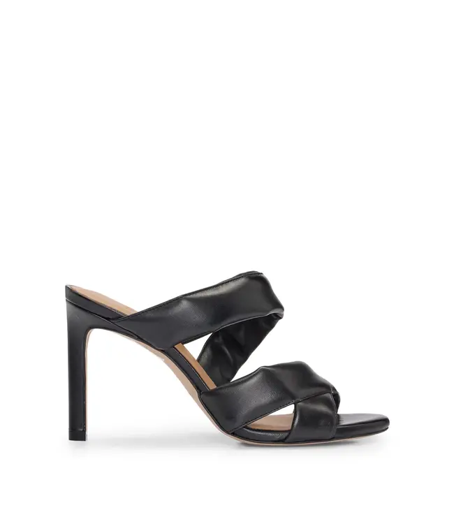 BOSS Mules à bout ouvert en cuir nappa avec lanières rembourrées