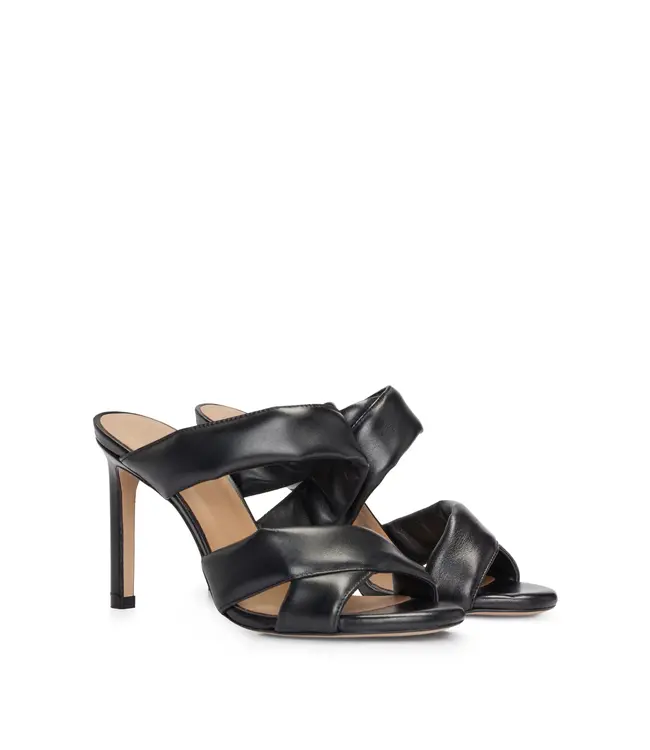 BOSS Open-Toe Mules in Nappa Leather with Padded Straps