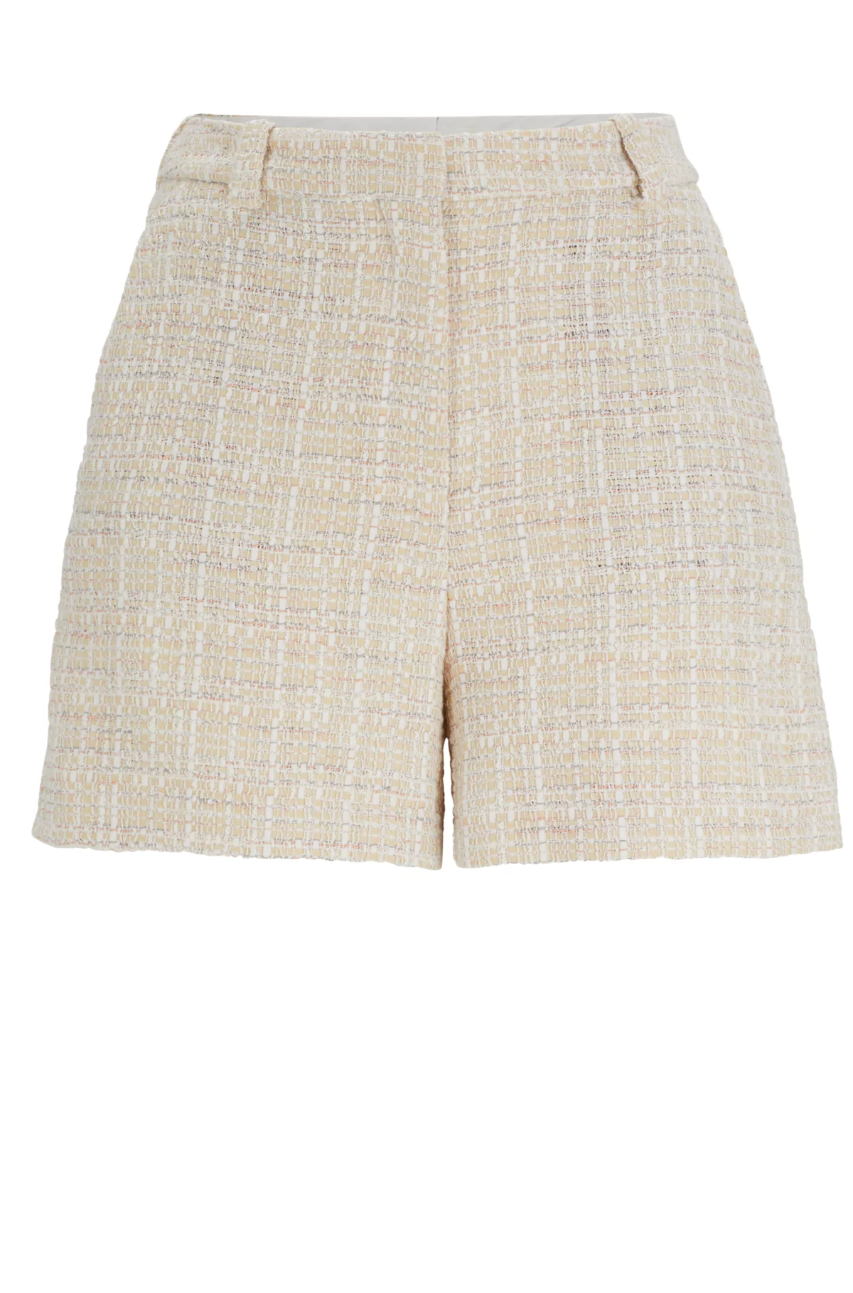 Relaxed-Fit Tweed Shorts with Belt Loops