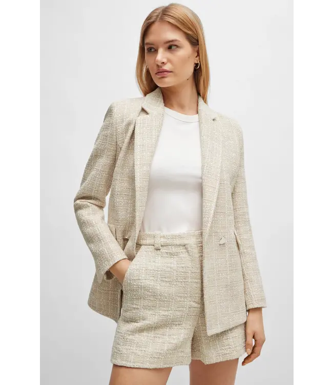 BOSS Short en tweed à la coupe décontractée avec passants de ceinture