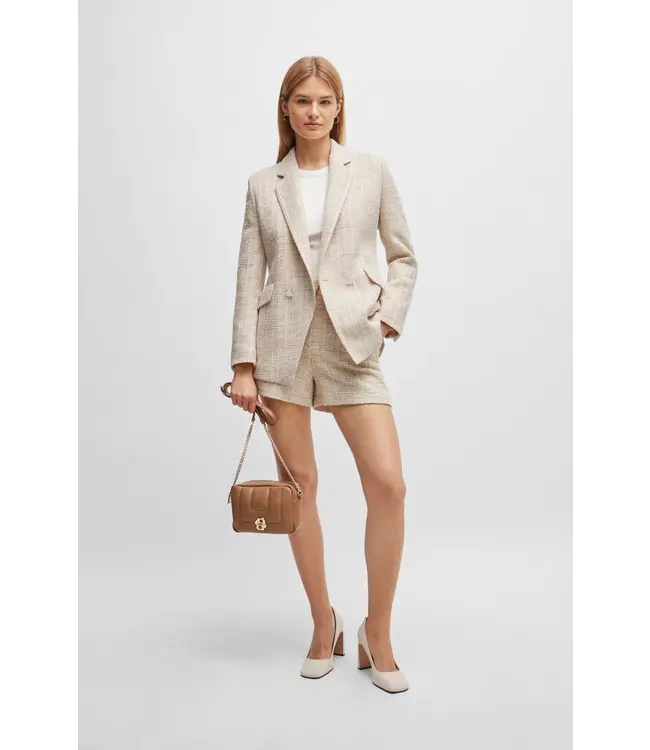 BOSS Relaxed-Fit Tweed Shorts with Belt Loops