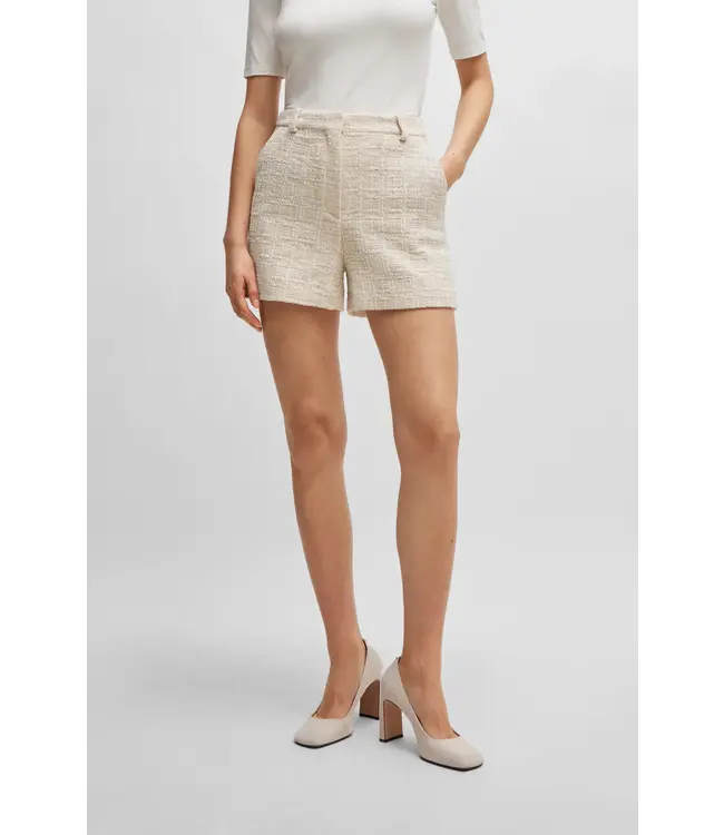 BOSS Short en tweed à la coupe décontractée avec passants de ceinture