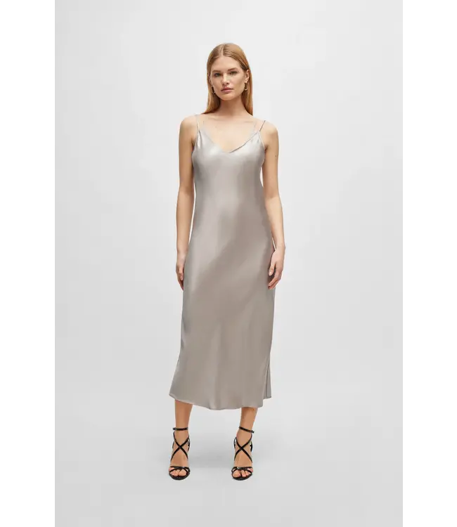 BOSS Evening Dress in Liquid-Soft Fabric with Layered Neckline