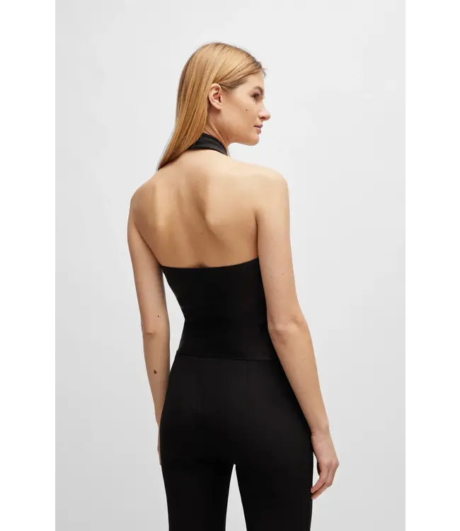 BOSS One-Shoulder Blouse with Fringed Scarf Detail