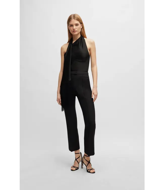 BOSS Chemisier à une épaule avec écharpe frangée