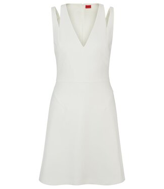 BOSS V-NECK SLEEVELESS DRESS WITH CUT-OUT DETAILS
