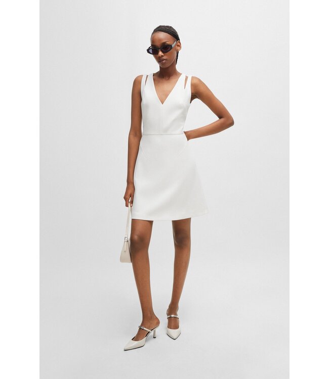 BOSS V-NECK SLEEVELESS DRESS WITH CUT-OUT DETAILS