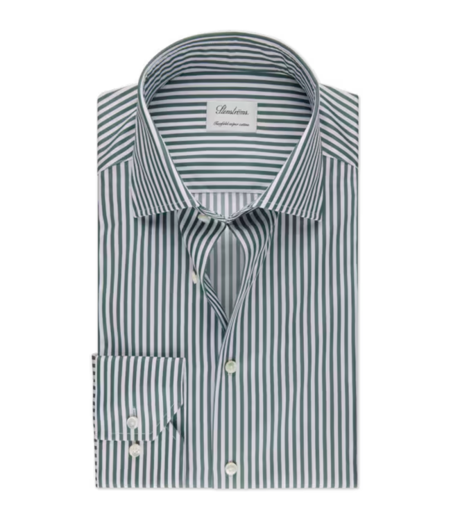 STENSTROMS Fitted Body Striped Twill Shirt