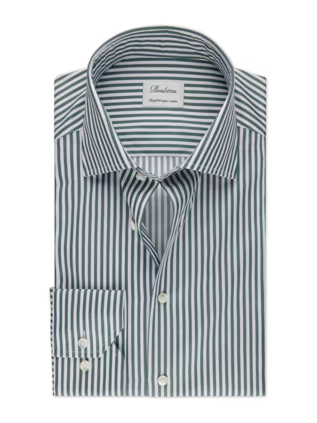 Fitted Body Striped Twill Shirt
