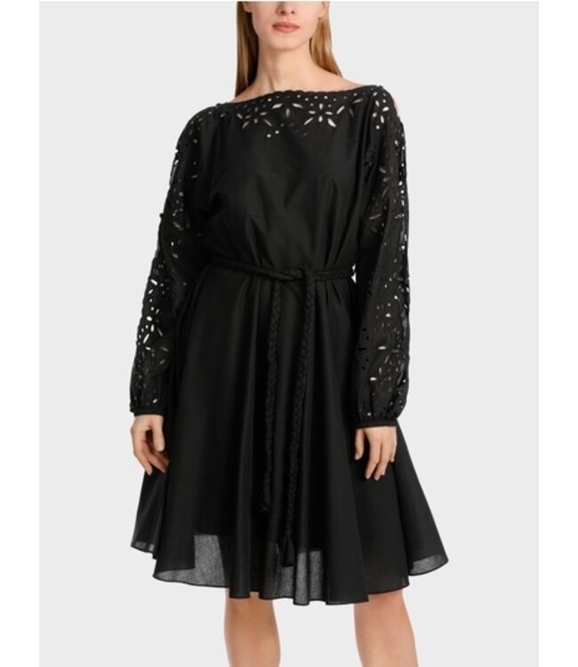 MARC CAIN Feminine Cotton Dress with Lace