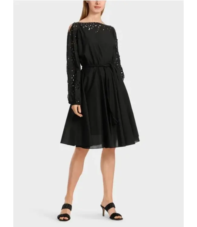MARC CAIN Feminine Cotton Dress with Lace