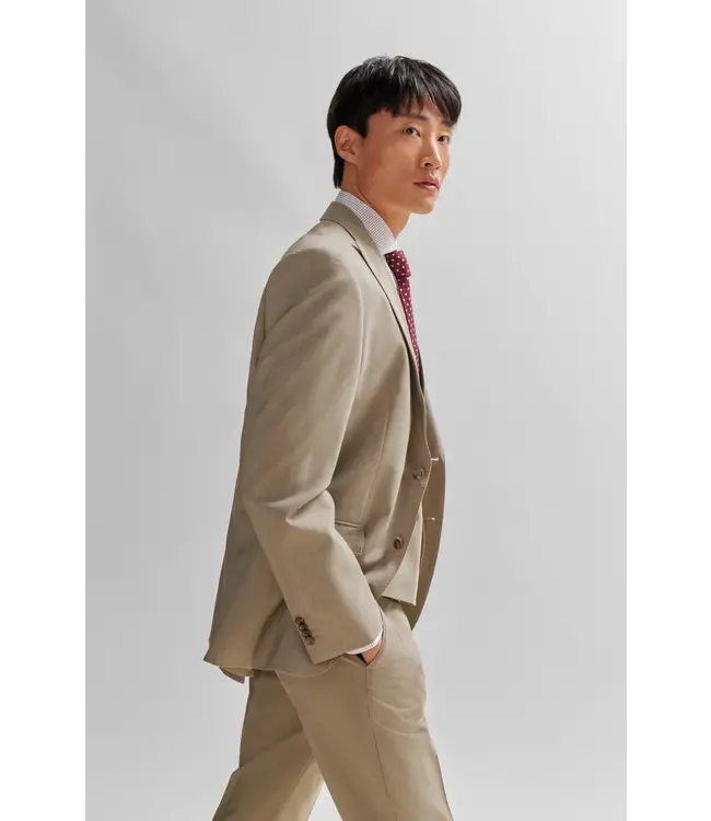 BOSS Costume à coupe régulière en laine extensible infroissable