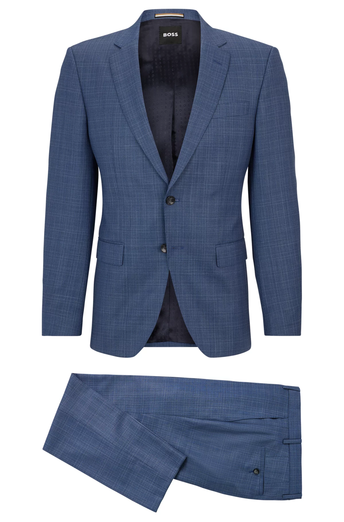 Slim-Fit Suit in Checked Virgin-Wool Serge