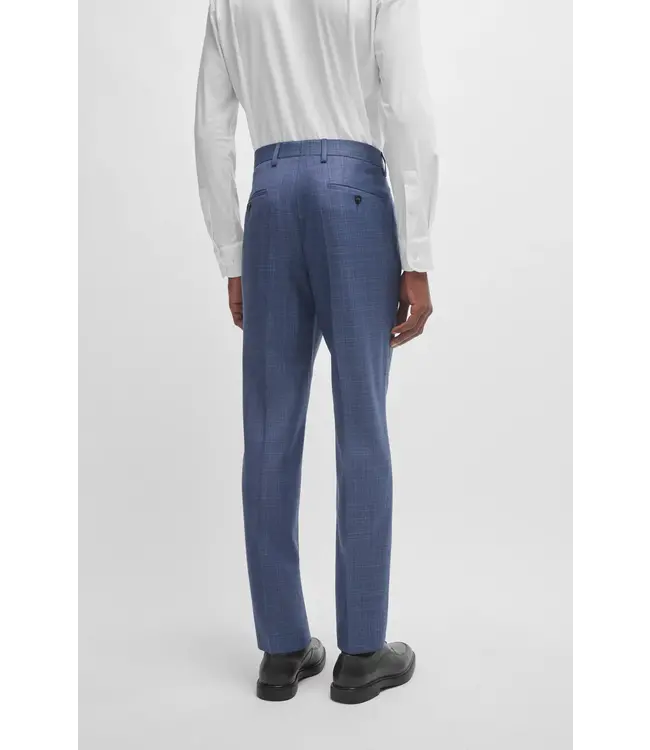 BOSS Slim-Fit Suit in Checked Virgin-Wool Serge