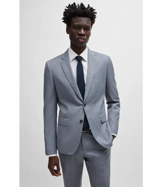 BOSS Costume slim en serge de laine vierge à carreaux