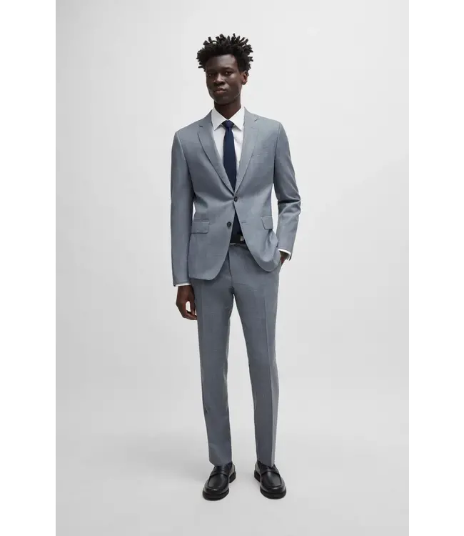 BOSS Costume slim en serge de laine vierge à carreaux