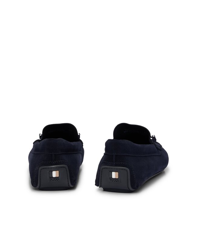BOSS Suede Moccasins with Branded Hardware and Full Lining