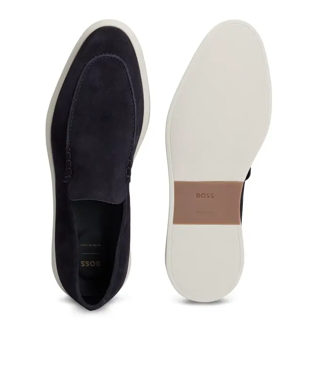 BOSS Suede Loafers with Lightweight Outsole